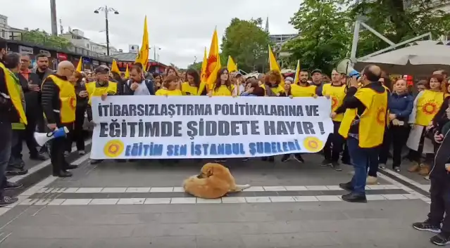 Eğitim Emekçileri İstanbul'da iş bıraktı