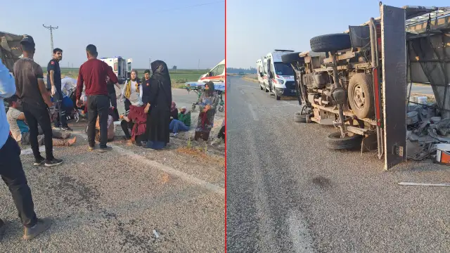 Hatay'da tarım işçilerini taşıyan kamyonet devrildi: 20 yaralı