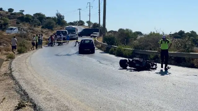 Bodrum'da motosiklet ile otomobil çarpıştı: 1 ölü, 2 yaralı