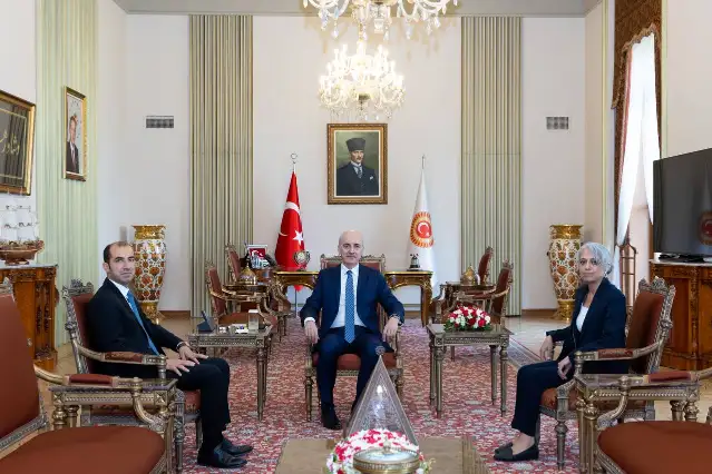 TBMM Başkanı Kurtulmuş, DBP Eş Genel Başkanları ile görüştü