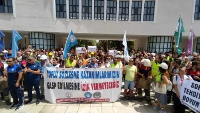 İzBB çalışanları tam gün iş bırakma eylemi başlattı