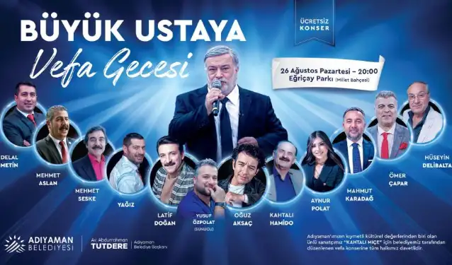 Adıyaman Belediyesi’nden Kahtalı Mıçe’ye vefa gecesi