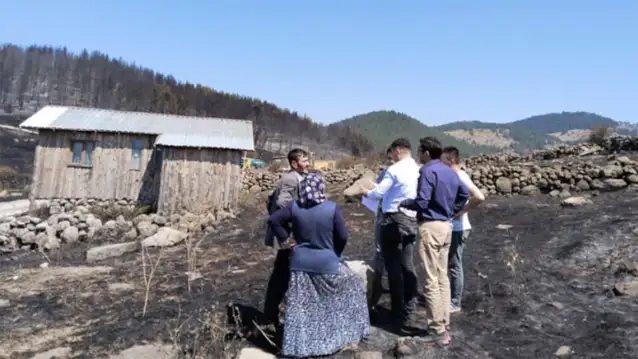 Ankara-Bolu sınırında yangın: 13 yayla evi ve cami yandı