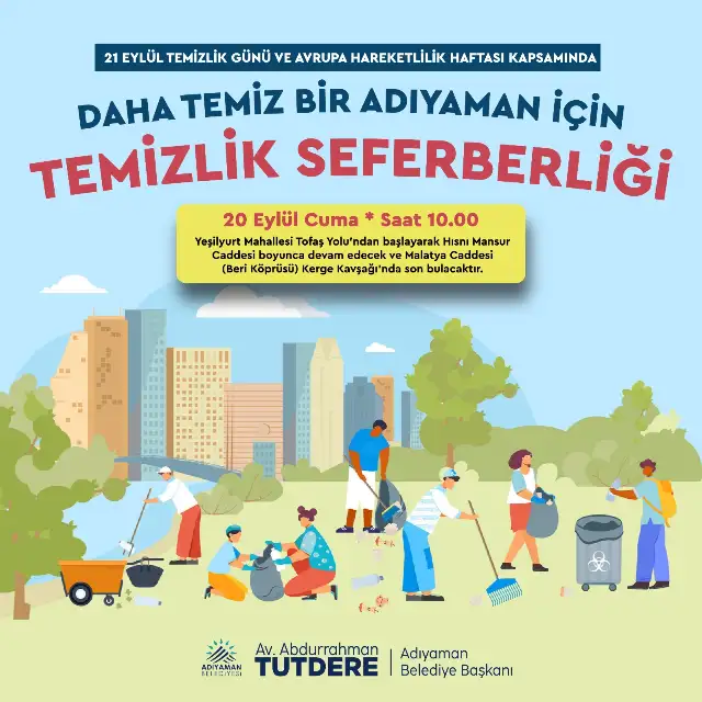 Adıyaman’da temizlik seferberliği: Başkan Tutdere süpürgeyle sokağa inecek…