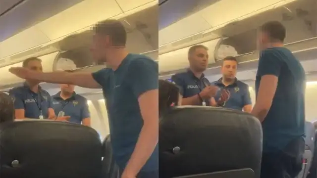 Uçakta olay çıkaran kişi tutuklandı