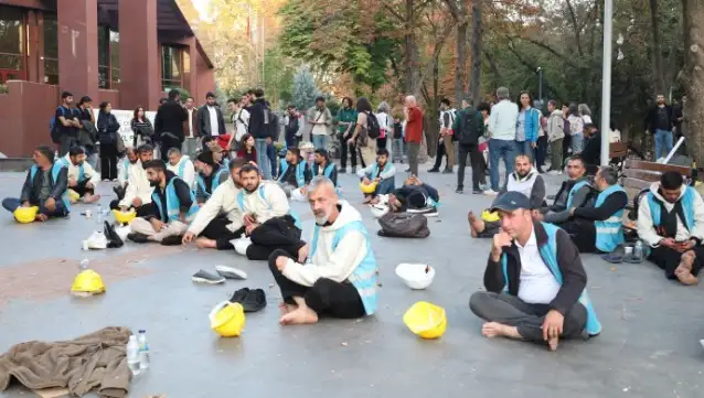 Açlık grevindeki Fernas işçiler gözaltına alındı