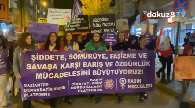 Antep kadına şiddete karşı ayakta!
