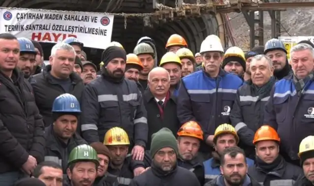 Erdal Beşikçioğlu, eylemdeki maden işçilerini ziyaret etti: Tabii ki özelleştirmeye karşıyız