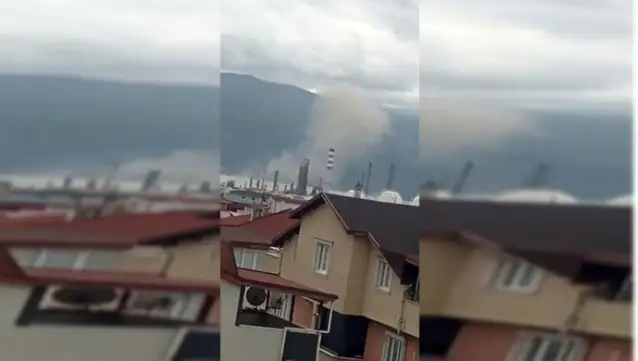 İzmit ilçesinde bulunan TÜPRAŞ tesislerinde patlama meydana geldi