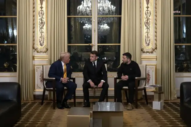 Seçimlerden sonra ilk defa ABD dışına çıkan Trump, Macron ve Zelenskiy ile görüştü
