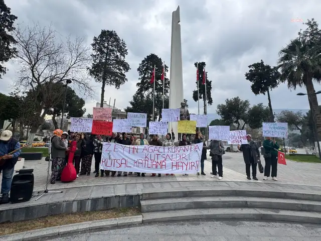 Tire-Belevi yolunda kamulaştırma nedeniyle ağaç kıyımına köylülerden tepki: Zeytinlerimize dokunmayın