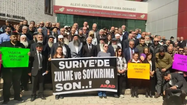 İskenderun'da Suriye'deki Alevi katliamına tepki