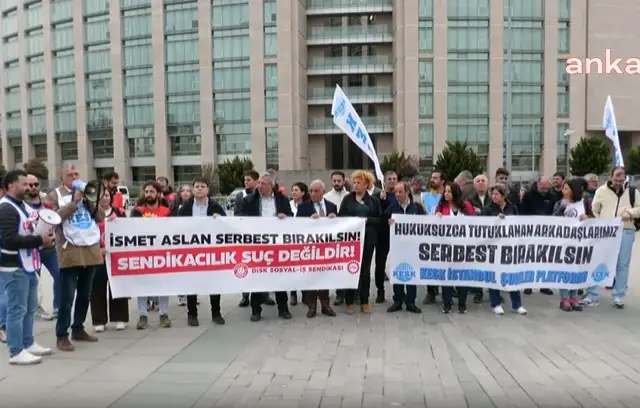 DİSK ve KESK'ten adliye önünde açıklama