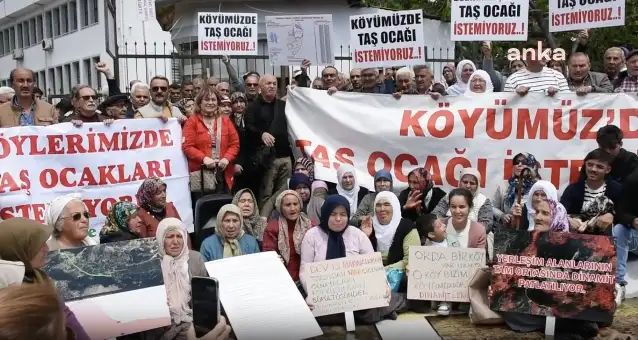 Mersin'de 13 köyü tehdit eden taş ocağı projesine karşı köylülerden eylem: "Gerekirse iş makinesinin önüne yatarım"