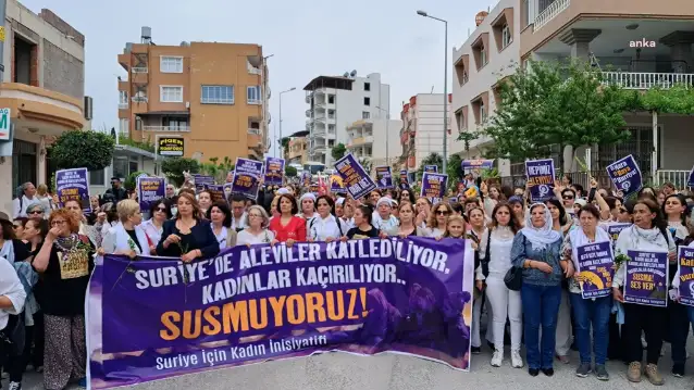 Samandağ'da Suriye’deki kadınlar için yürüyüş: Kadınlar öldürülüyor, kaçırılıyor, yardım koridoru açın