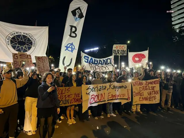 Üniversite öğrencileri "Nureddin Yıldız" protestosunda gözaltına alınan arkadaşlarına destek için Vatan Emniyet'e gitti