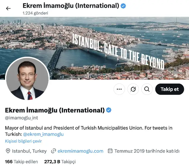 Ekrem İmamoğlu'nun X'de kullanacağı yeni ana hesap belli oldu