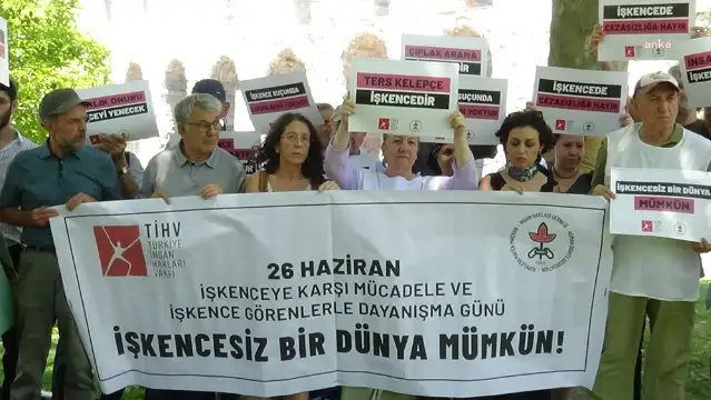 TİHV ve İHD'den "İşkencesiz Bir Dünya" çağrısı: Saraçhane'de ortak basın açıklaması