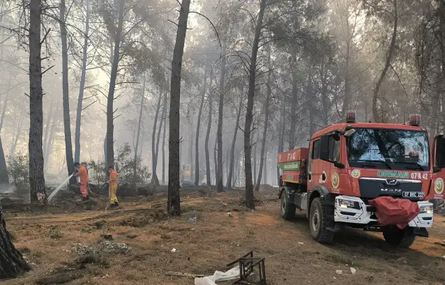 Antalya'da ormanlık alanlarda çıkan yangınlara müdahale ediliyor