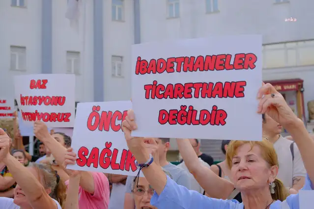 Eskişehir'de cemevine yapılan baz istasyonuna protesto