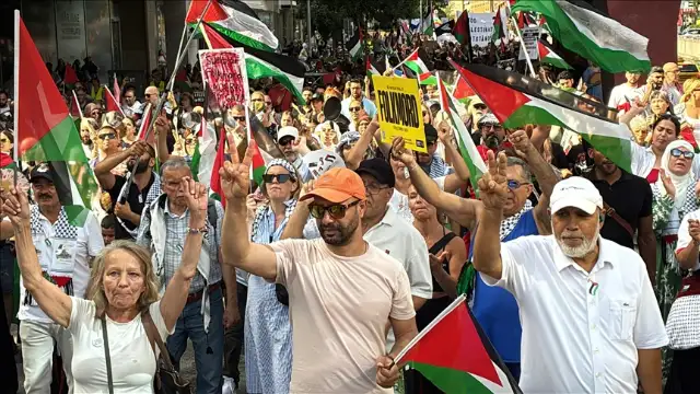 Stockholm'de hükümetin Gazze politikasına protesto