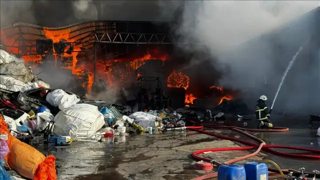 Ordu'da geri dönüşüm tesisinde çıkan yangın söndürüldü