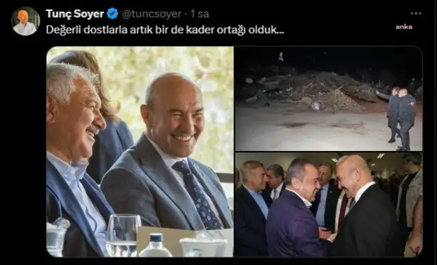 Tutuklanan CHP'li belediye başkanlarını paylaşan Tunç Soyer: Değerli dostlarla artık bir de kader ortağı olduk