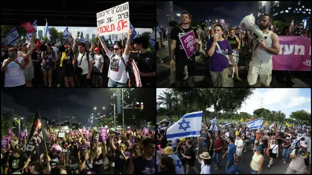 İsrail, Tel Aviv'de on binlerce kişiden hükümete protesto