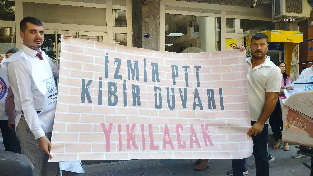 İzmir PTT’de ‘Sürgün ve Yolsuzluk’ iddialarına protesto