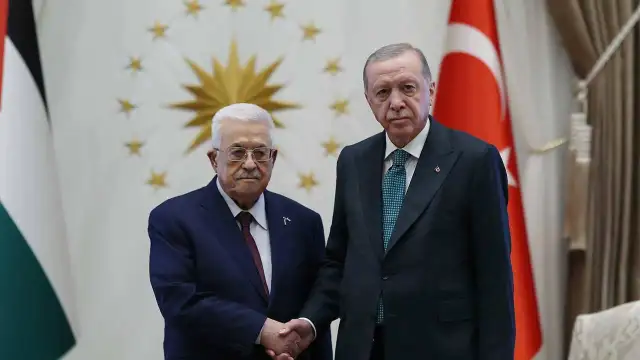 Cumhurbaşkanı Erdoğan, Filistin Devlet Başkanı Abbas ile görüştü
