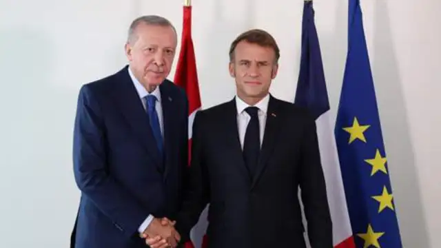 Cumhurbaşkanı Erdoğan, Fransa Cumhurbaşkanı Macron ile bir araya geldi