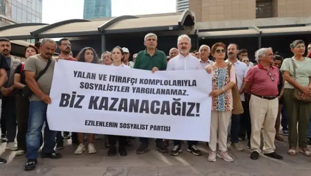 ESP'den adliye önünde gözaltı protestosu: Mücadele devam edecek