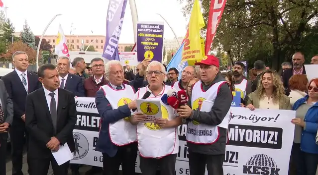 BES üyeleri, TBMM önünde 2026 yılı bütçesine tepki gösterdi: Sefalete teslim olmayacağız
