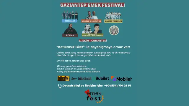 Gaziantep'te Emek Festivali düzenleniyor