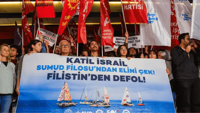Sol partilerden İsrail Büyükelçiliği önünde protesto: Saray rejimi, katliamlara ortak oluyor