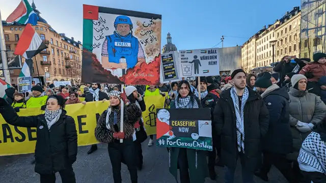 İsveç'te, ateşkes anlaşmasına uymayan İsrail protesto edildi