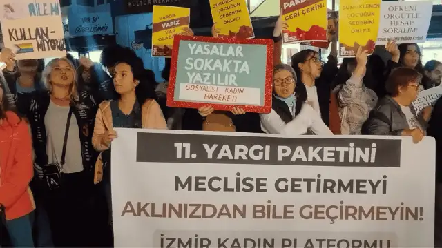 İzmir Kadın Platformu’ndan 11. Yargı Paketi'ne tepki: Meclis’e getirmeye izin vermeyeceğiz