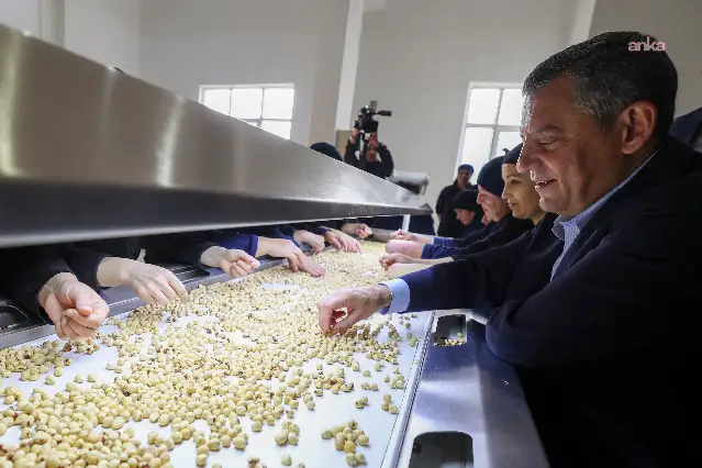Özgür Özel, Ordu'daki fındık fabrikasında işçilerle bir araya geldi