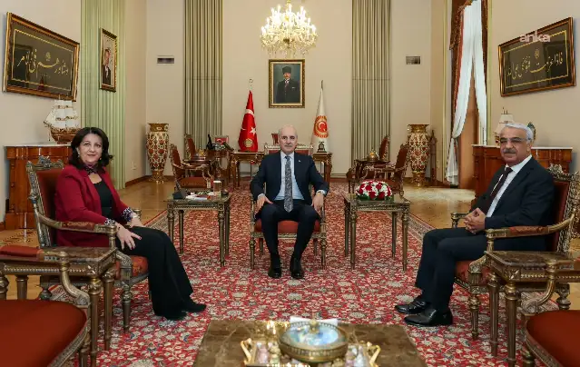 DEM parti İmralı heyeti TBMM Başkanı Kurtulmuş ile görüştü