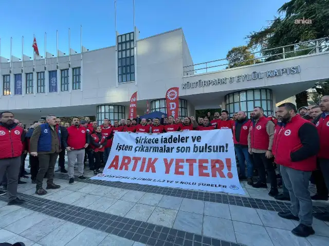 DİSK/Genel-İş üyeleri Basmane Kapısı önünde eyleme devam ediyor