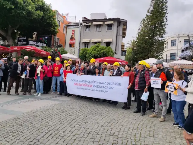 Antalya Emek ve Demokrasi Güçleri’nden Doruk Madencilik işçilerine destek