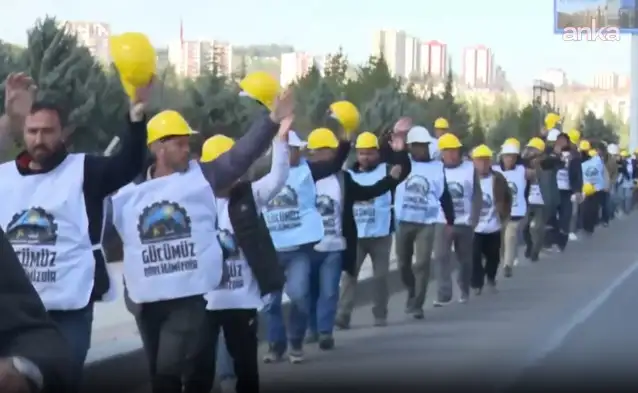 Doruk Madencilik işçileri Enerji ve Tabii Kaynaklar Bakanlığı'na yürüyor