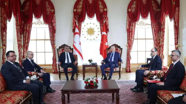 Erdoğan KKTC Cumhurbaşkanı Erhürman ile görüştü