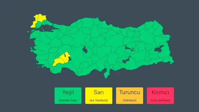 İçişleri Bakanlığı'ndan kuvvetli yağış ve rüzgar uyarısı
