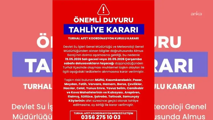 Amasya ve Tokat'ın Turhal ilçesinde eğitime 'sel ve taşkın riski' nedeniyle ara verildi