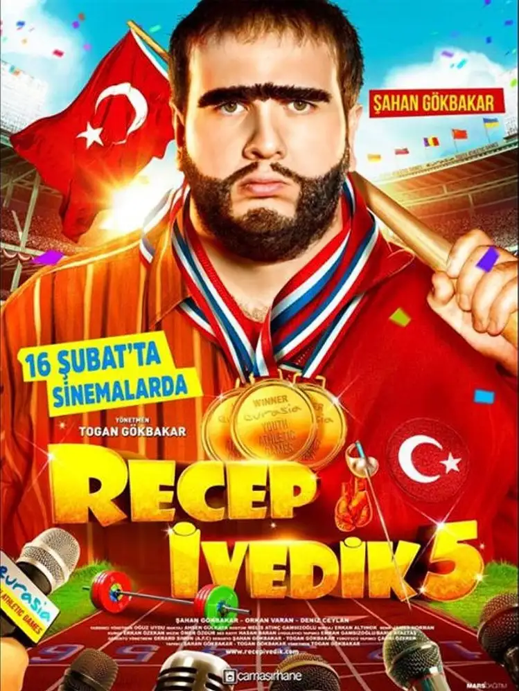 2- Recep İvedik 5
Film, 16 Şubat 2017'de vizyona girdi. İstanbul ve Antalya'da çekilen filmin yapımcılığını Çamaşırhane Film yapmaktadır. Film, Türkiye'de 7,4 milyon kişi tarafından izlendi ve ₺85,9 milyon hasılat elde ederek Türkiye'nin en çok izlenen ve en çok hasılat elde eden filmi rekorunu kırdı.